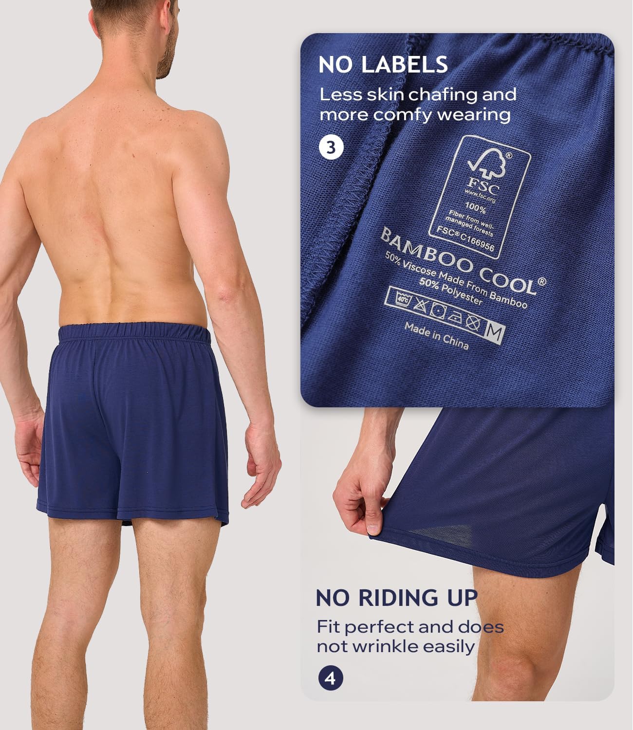 Thumbnail 5 de BAMBOO COOL Mens Boxers 3-Pack boxer shorts 🩲
