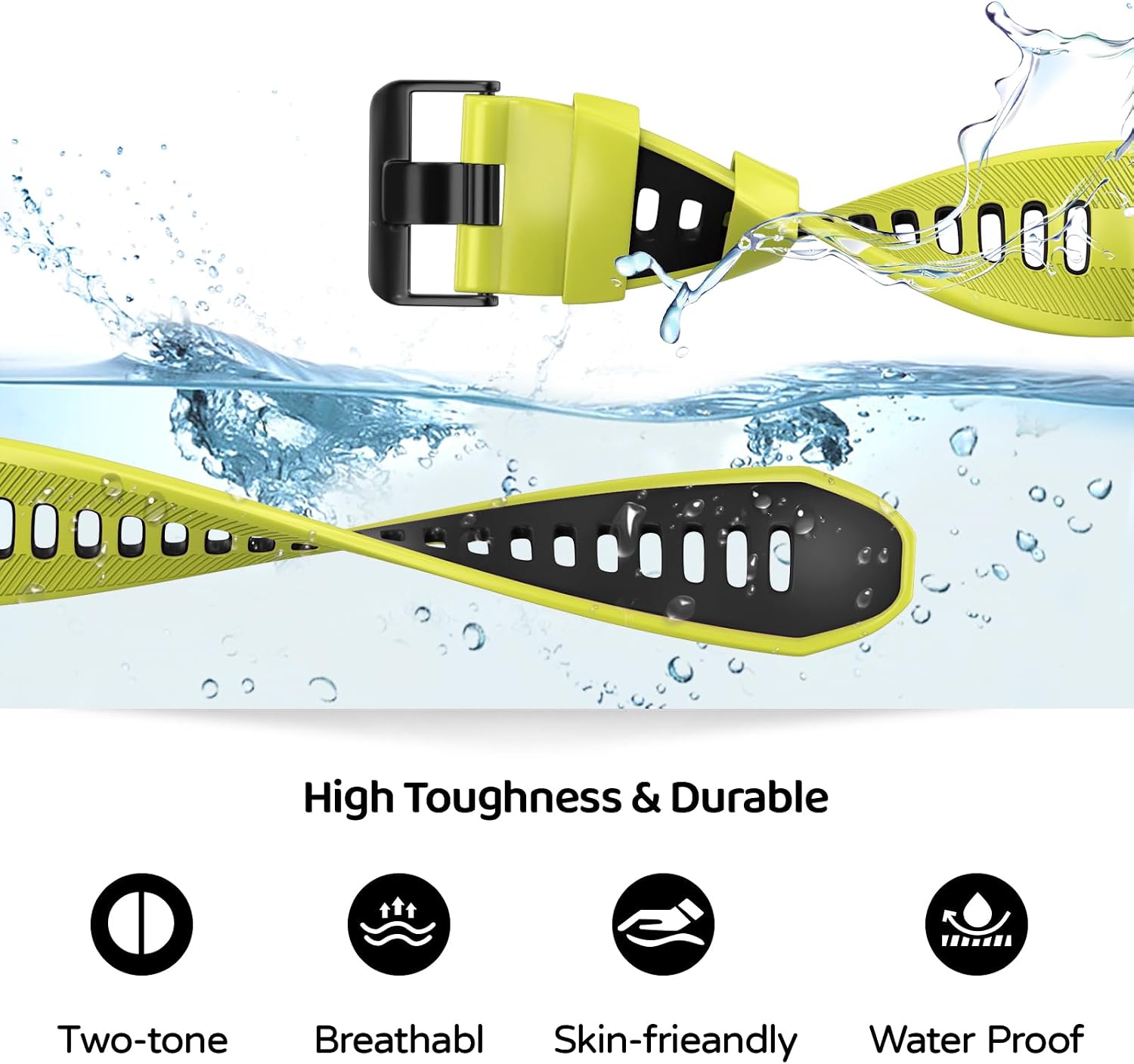 Detalle de U-LIMVE 22 mm silikonarmband för Garmin Forerunner och Fenix 5