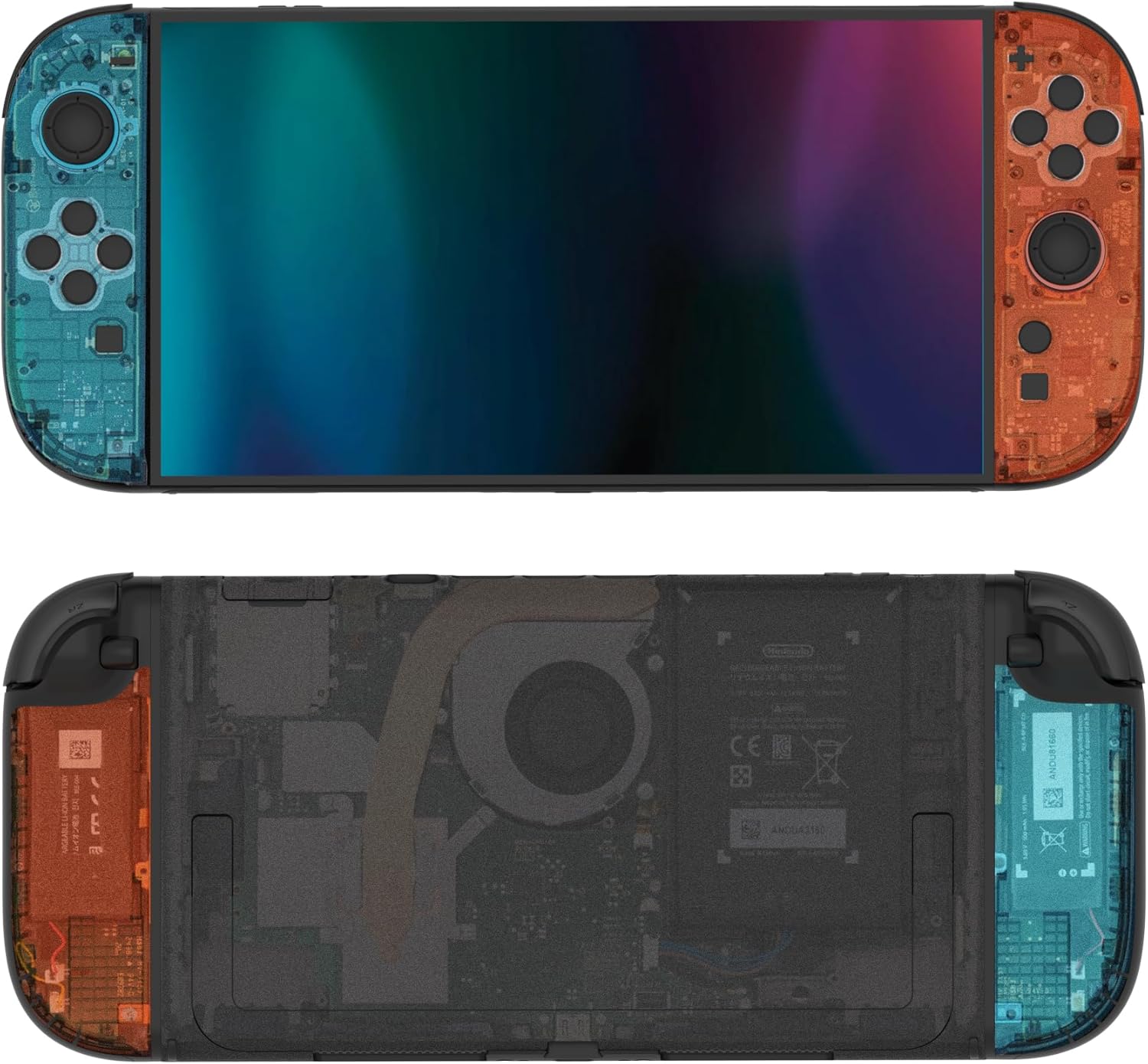Detalle 2 de PlayVital Full Set Protective Skins for Nintendo Switch 2 — Tear Down Blue & Orange