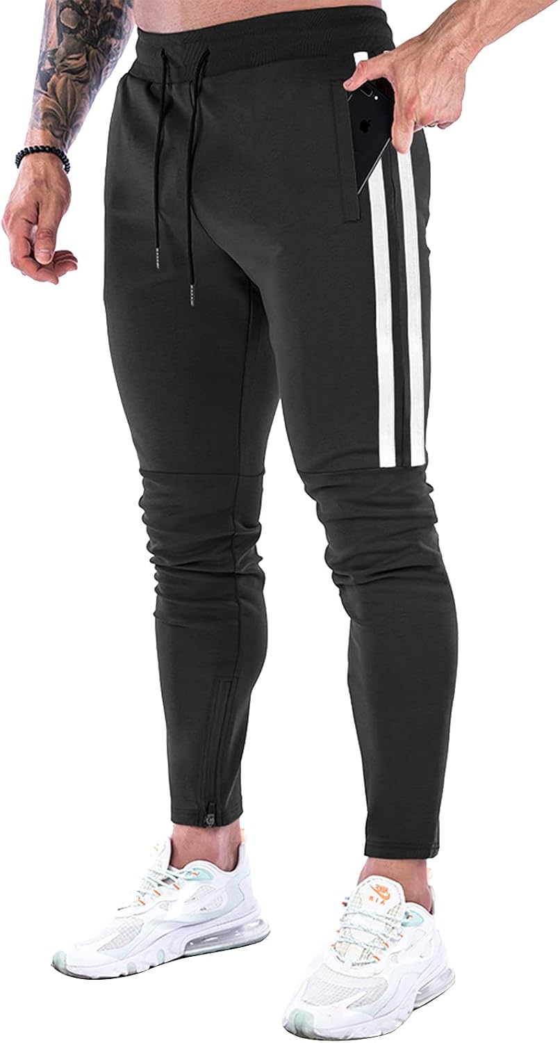 Detalle de Suwangi Pantaloni Tuta Uomo Slim Fit con Tasche Zip