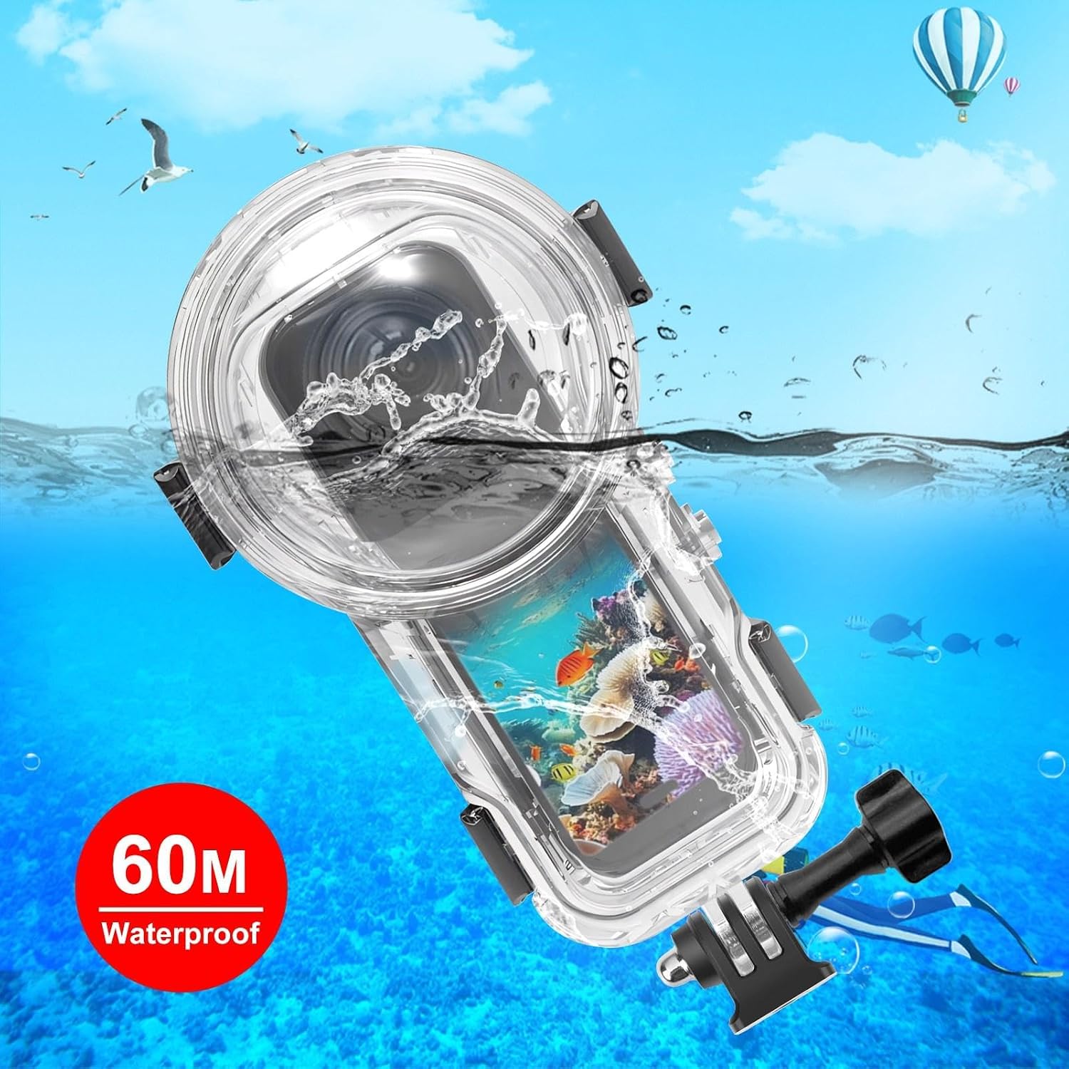 Detalle 2 de PULUZ Waterproof Case for Insta360 X5 60M