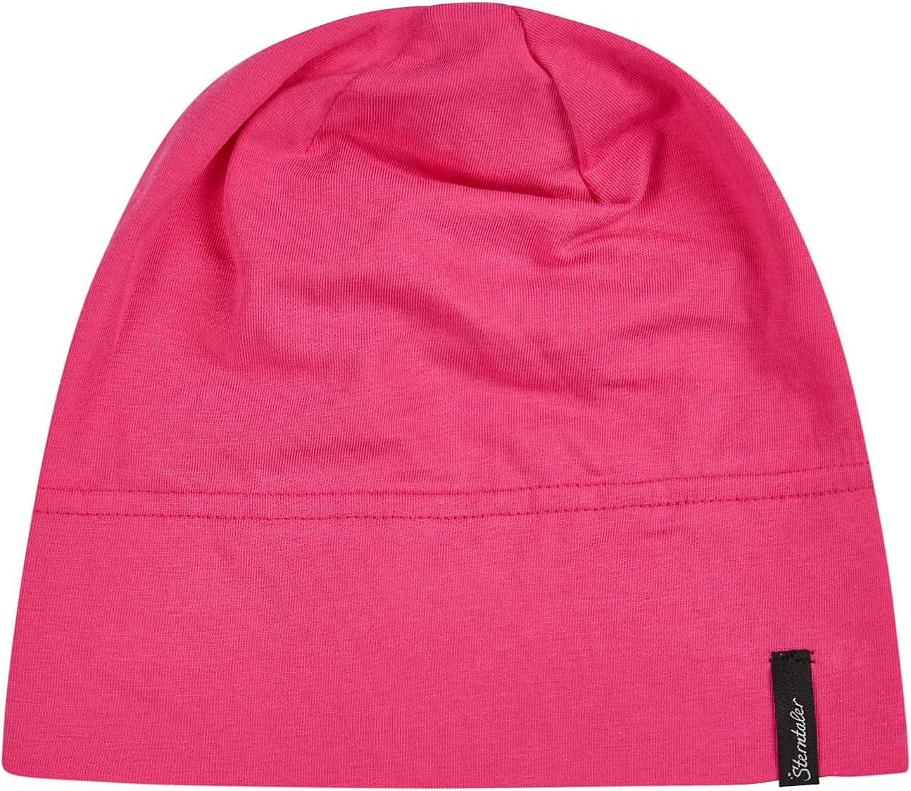 Detalle de Sterntaler OCS Beanie Uni Baby-Mütze mit Umschlag und Ohrenklappen (ab Geburt) – Magenta, Größe 53