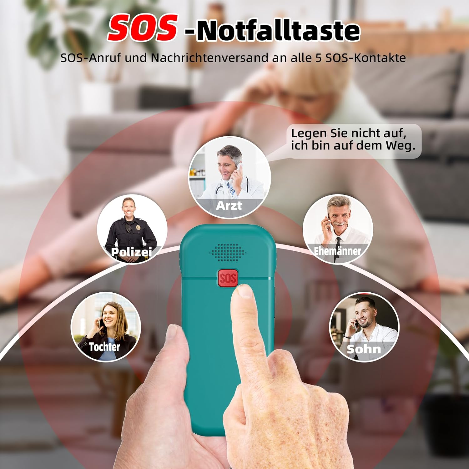 Thumbnail 5 de CHAKEYAKE 4G Seniorenhandy mit Großtasten – Notruf, Dock-Ladestation und 1800 mAh Akku