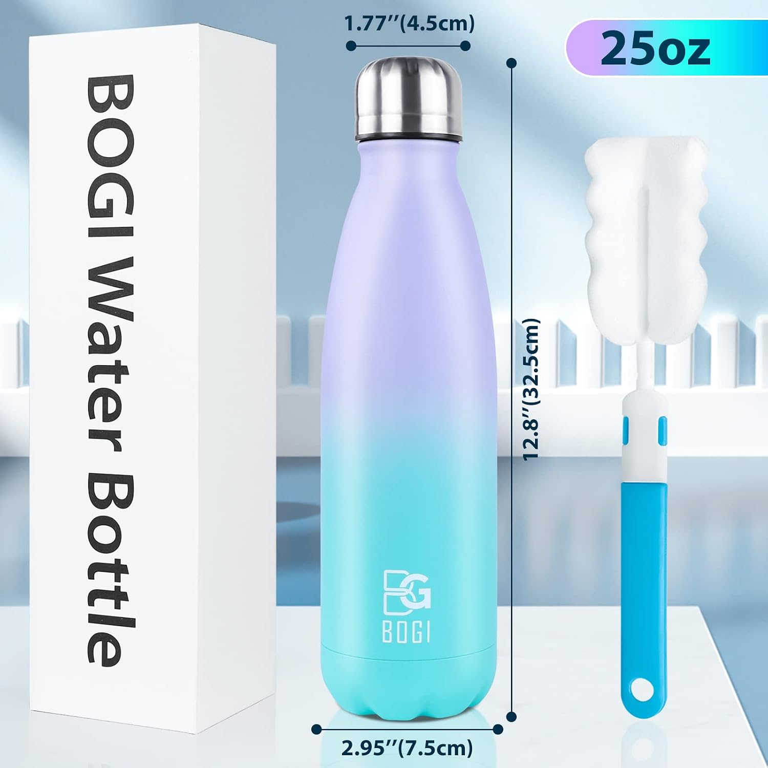 Detalle 2 de BOGI 750ml Insulated Stainless Steel Water Bottle – Leak‑Proof, Keeps Hot or Cold