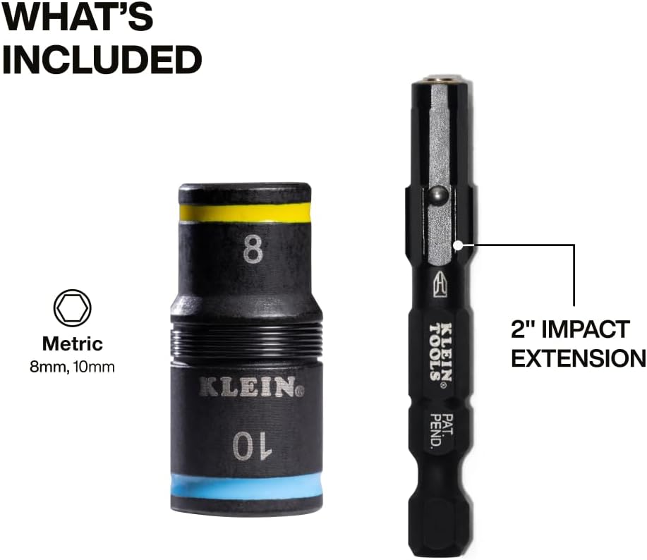 Detalle 2 de Klein Tools 32931M – nasadka udarowa 2 w 1, 8 i 10 mm, magnes