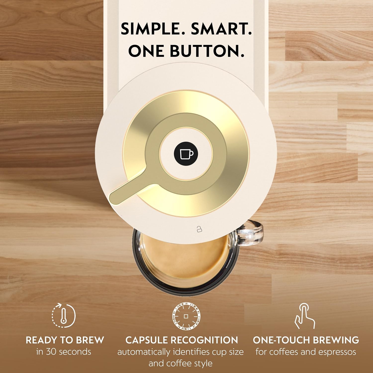 Thumbnail 4 de Nespresso Vertuo Next by DeLonghi (Creamy White with Gold) Coffee and Espresso Maker