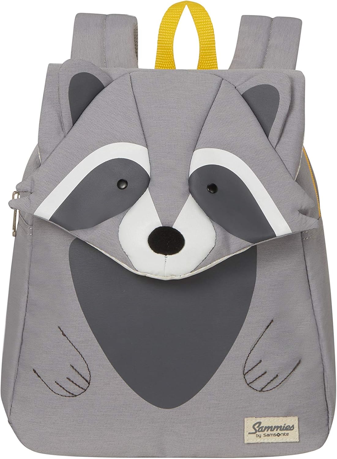 Detalle de Samsonite Happy Sammies Eco – Kinderrucksack S, 27,5 cm, 7,5 L, Grau (Raccoon Remy)