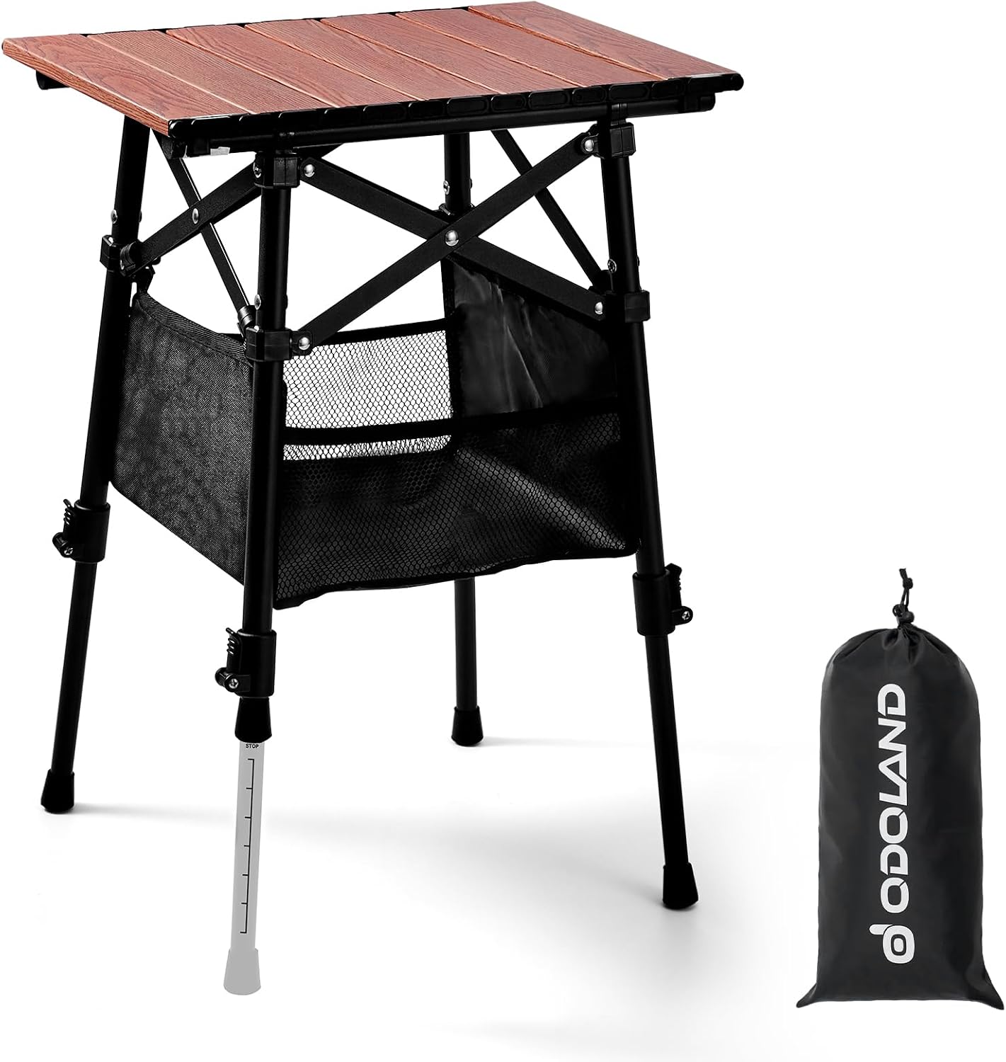 Detalle de Odoland OD0739-AVEU Adjustable Folding Camping Table, Aluminium Top