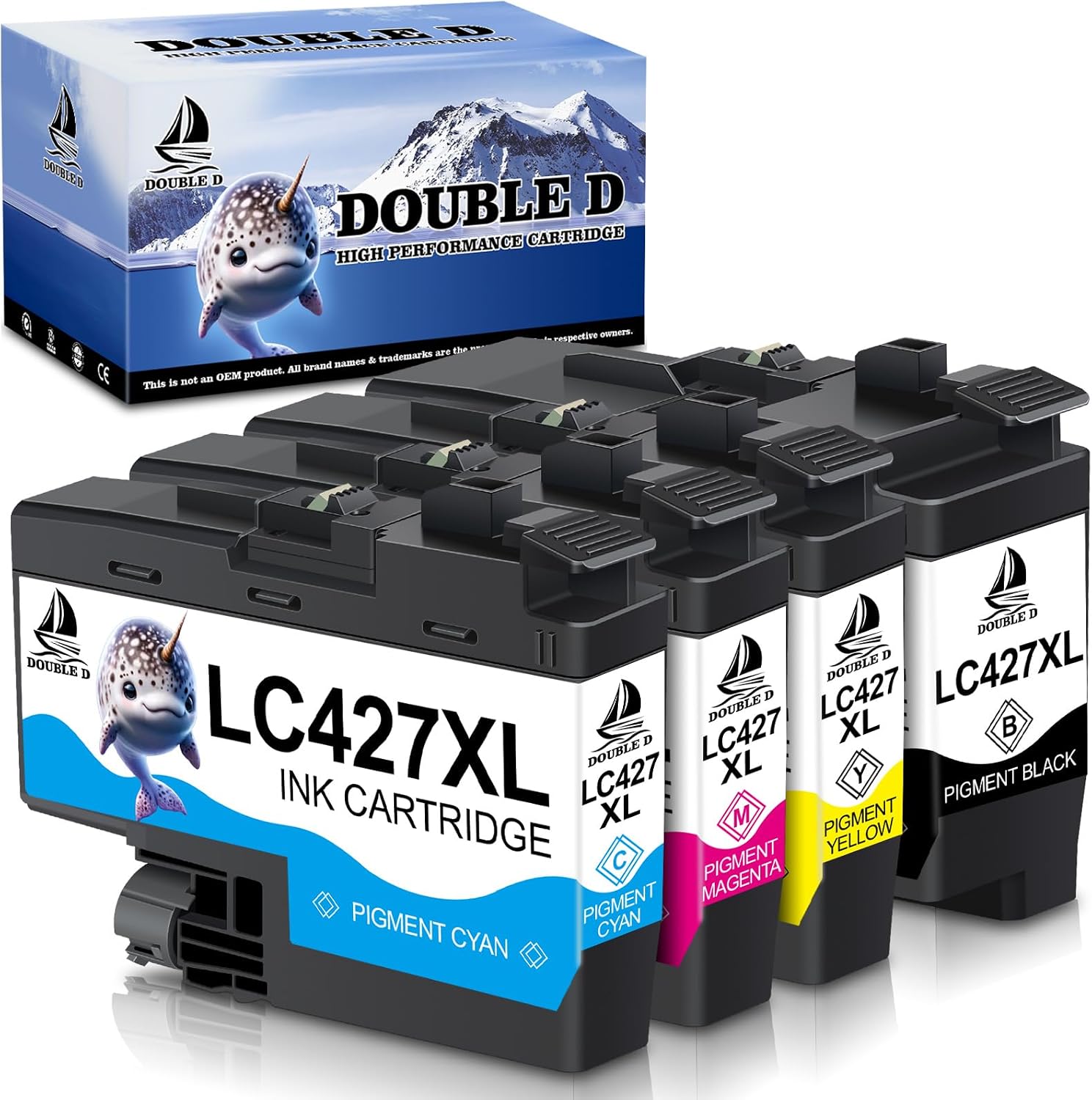 Detalle de DOUBLE D LC427XL (LC-427XL) — pack de cartouches d’encre compatibles Brother pour MFC-J5955DW, MFC-J6955DW et autres