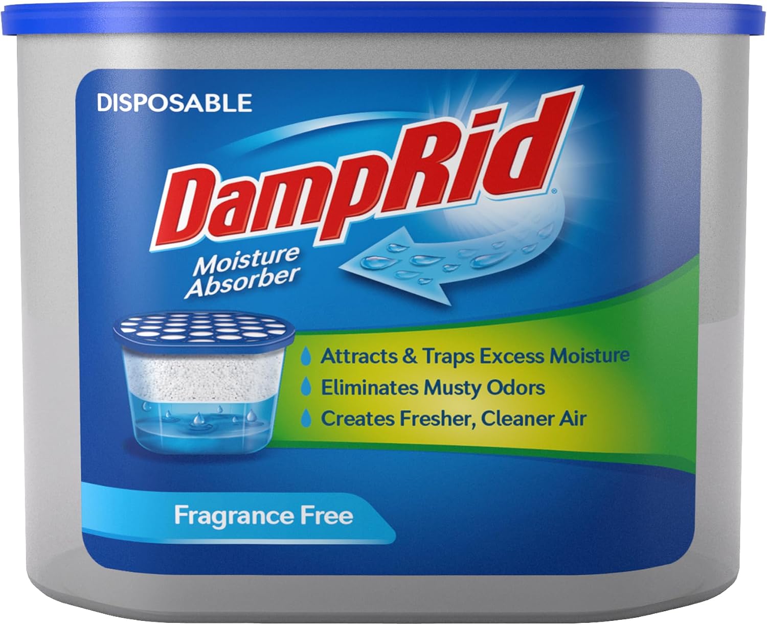 Detalle de DampRid FG100 Fragrance-Free Disposable Moisture Absorber, 10.5-Ounce, White