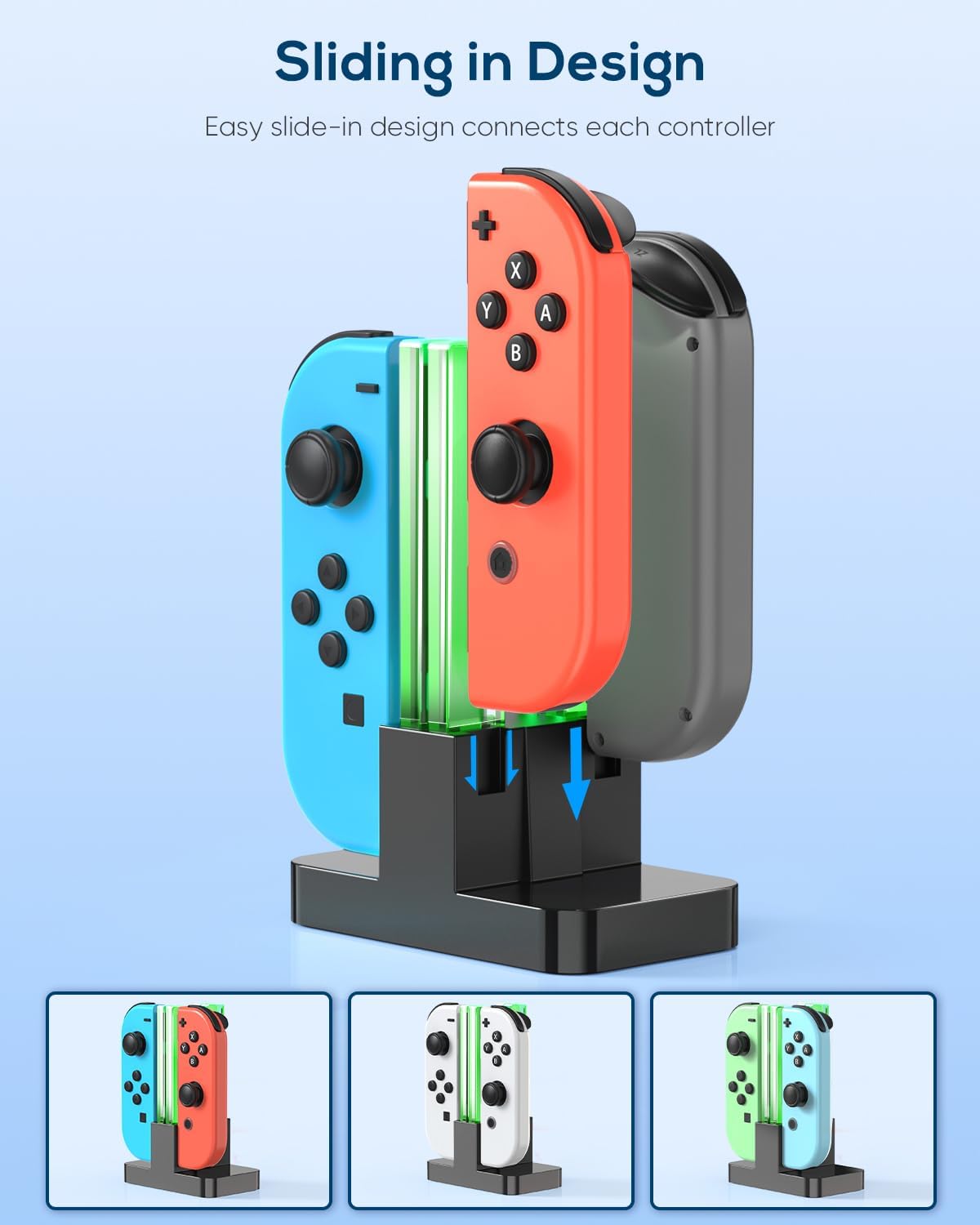 Thumbnail 3 de FYOUNG Switch Controller Ladestation Kompatibel mit Nintendo Switch1 / OLED Joy Con, Quad Switch Ladestation Zubehör Charger für Joycon Kontroller Ladegerät mit USB C Ladekabel - Schwarz
FYOUNG Switch Controller Ladestation Kompatibel m…