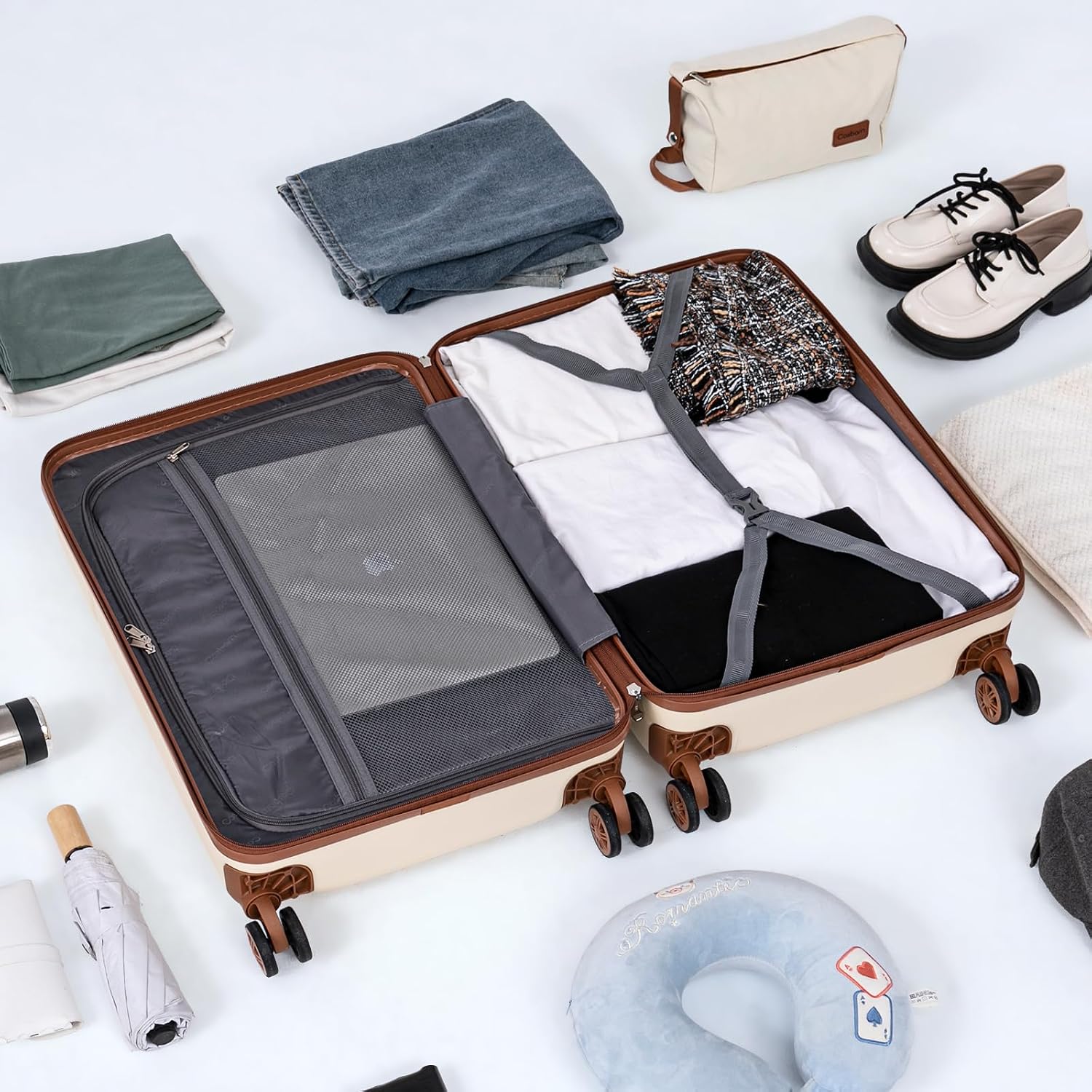 Thumbnail 6 de Cosbarn 5-Piece Luggage Set with Spinner Wheels in Rose Gold (20/24/28) – ABS Hardside, TSA Lock