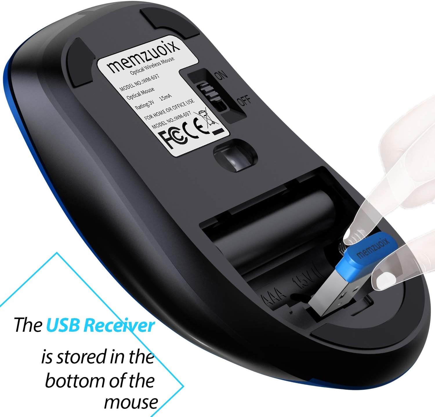 Thumbnail 5 de memzuoix 2.4G Portable Wireless Mouse 1400 DPI