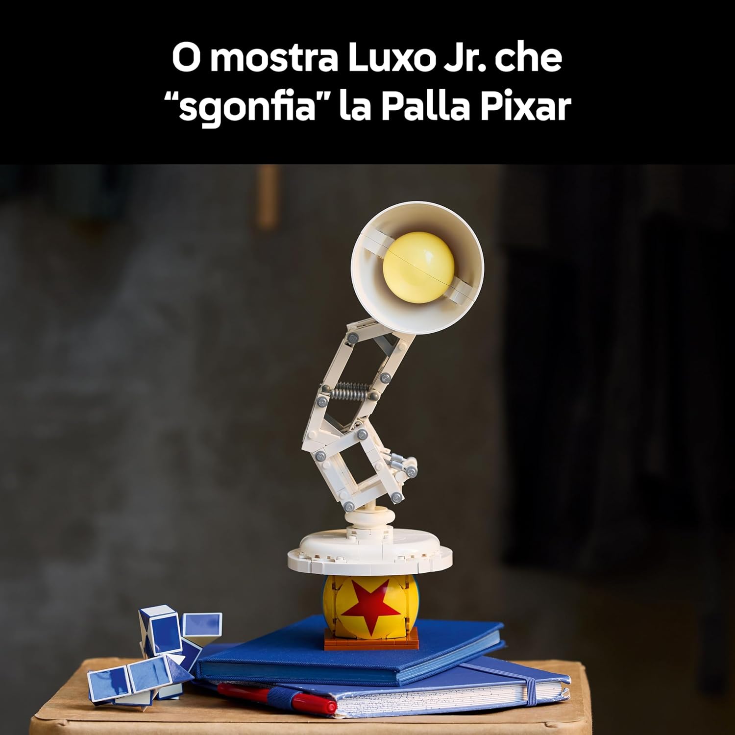 Detalle 2 de LEGO Ideas Disney Pixar Luxo Jr. 21357: lampada da costruire per adulti, gadget cinema da collezione