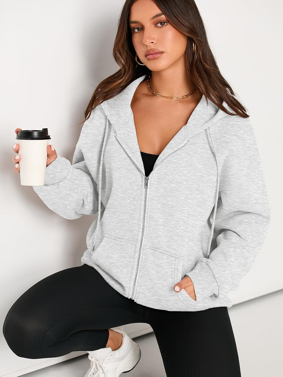 Detalle 2 de EFAN Women's Fleece Zip-Up Hoodie