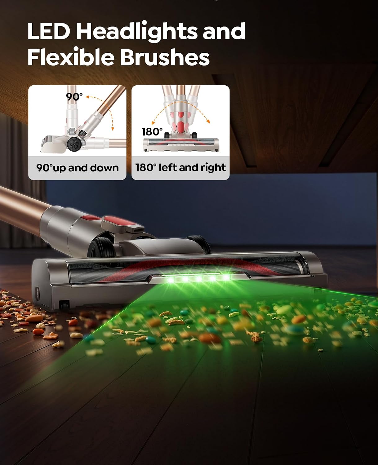 Detalle 2 de Honiture Clean Cordless Vacuum Cleaner - 45KPa/550W, 50min Runtime, 90° Foldable Tube