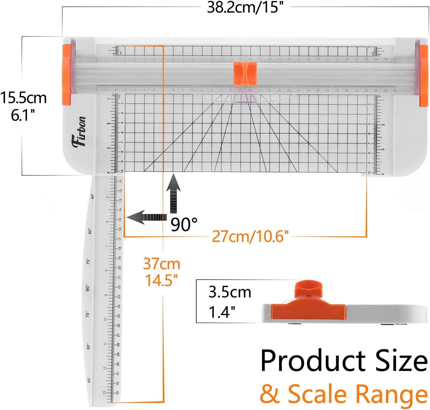 Detalle de Firbon A4 Paper Cutter 12 Inch Titanium Paper Trimmer for Crafting