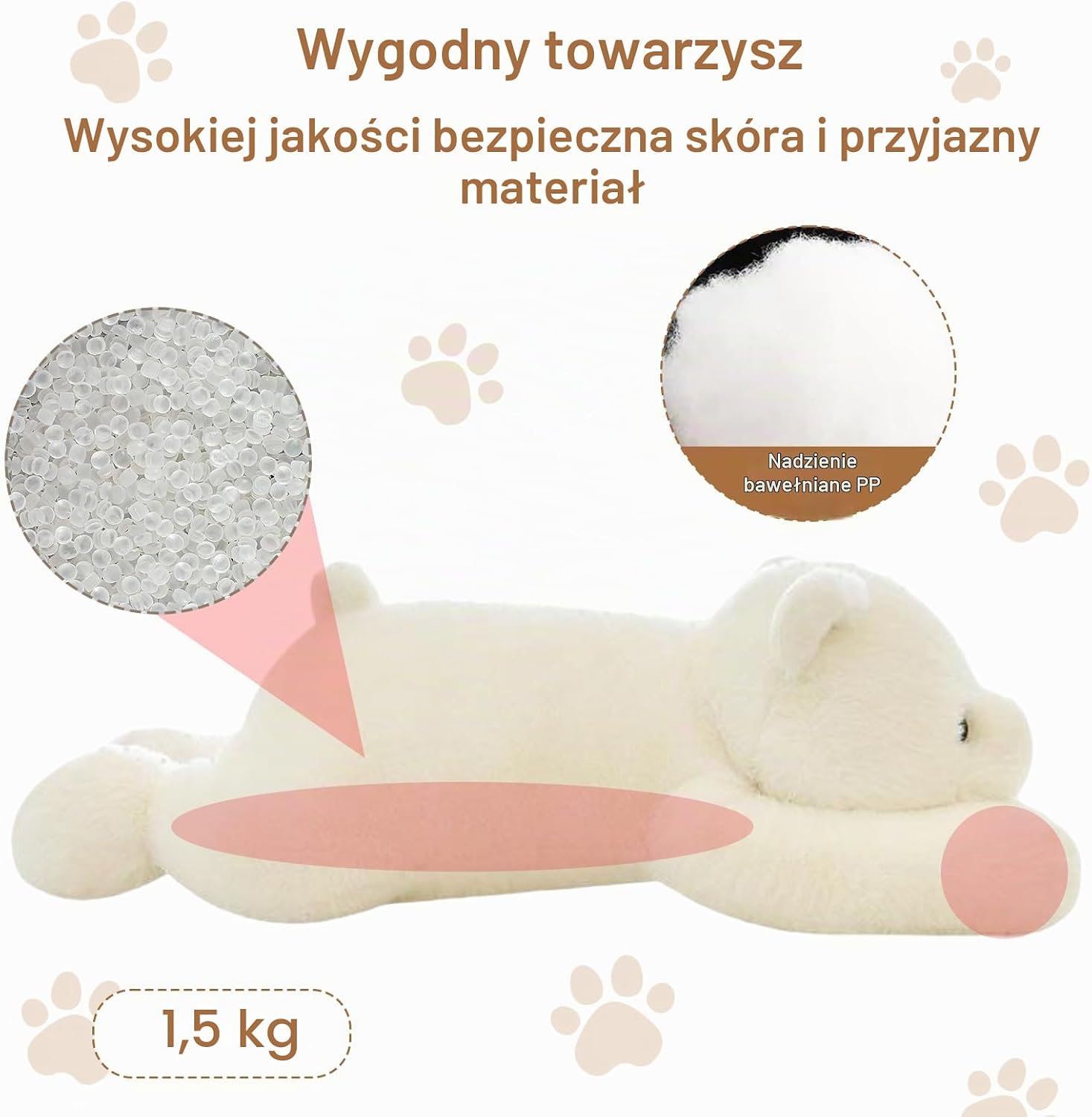 Thumbnail 2 de MeHoo EUR2304191 White Bear Doll – obciążana pluszowa maskotka 60 cm