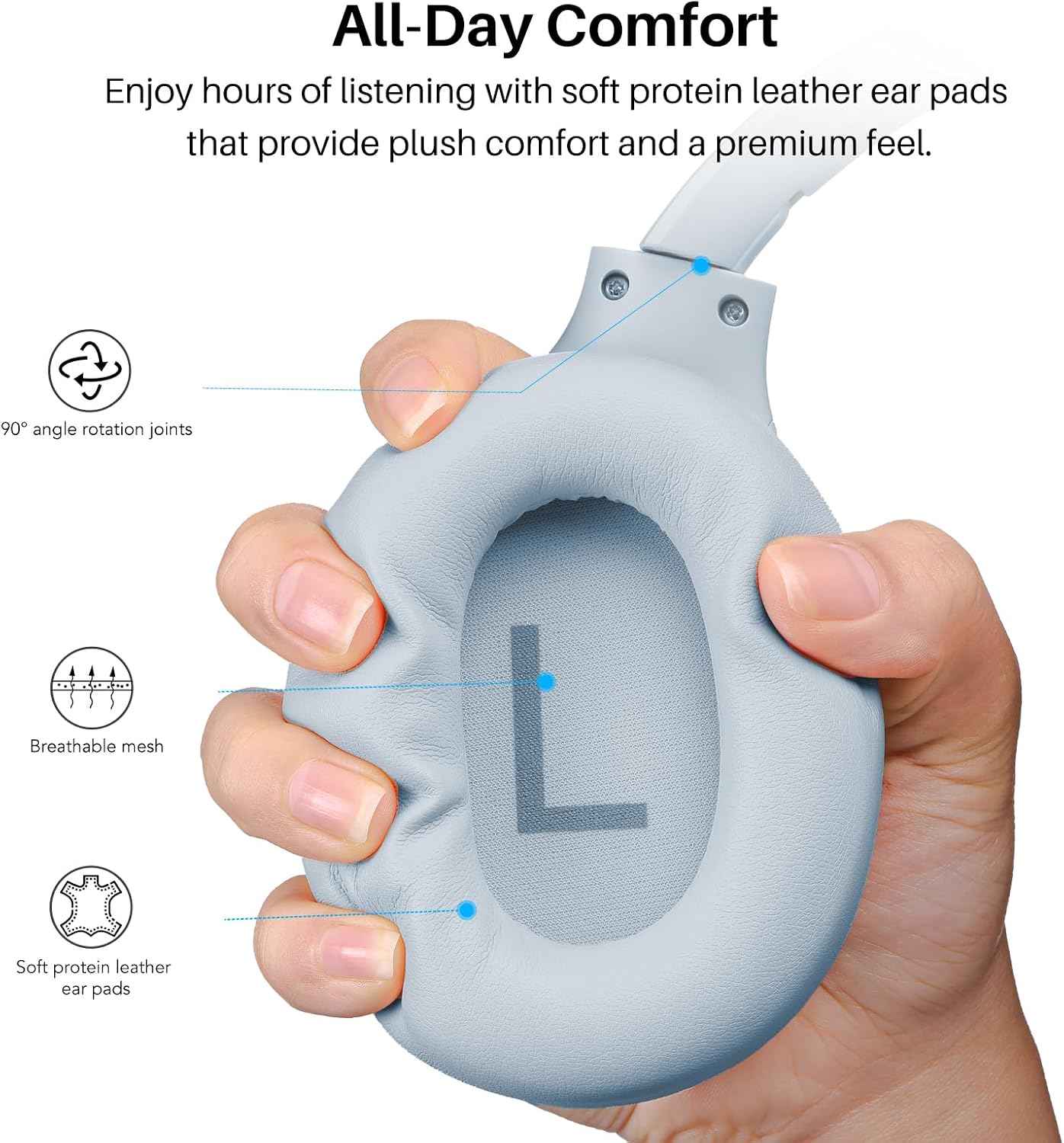 Thumbnail 2 de TOZO HT3 Bluetooth Headphones with Active Noise Cancelling and 90-Hour Battery