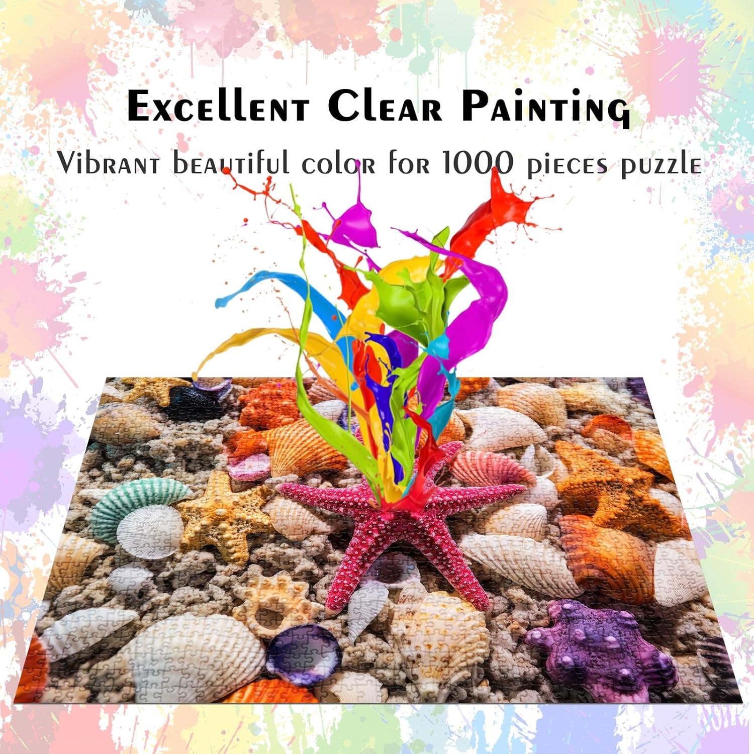 Detalle 2 de HUADADA Jigsaw Puzzle 1000 Pieces Beach Shells 🧩