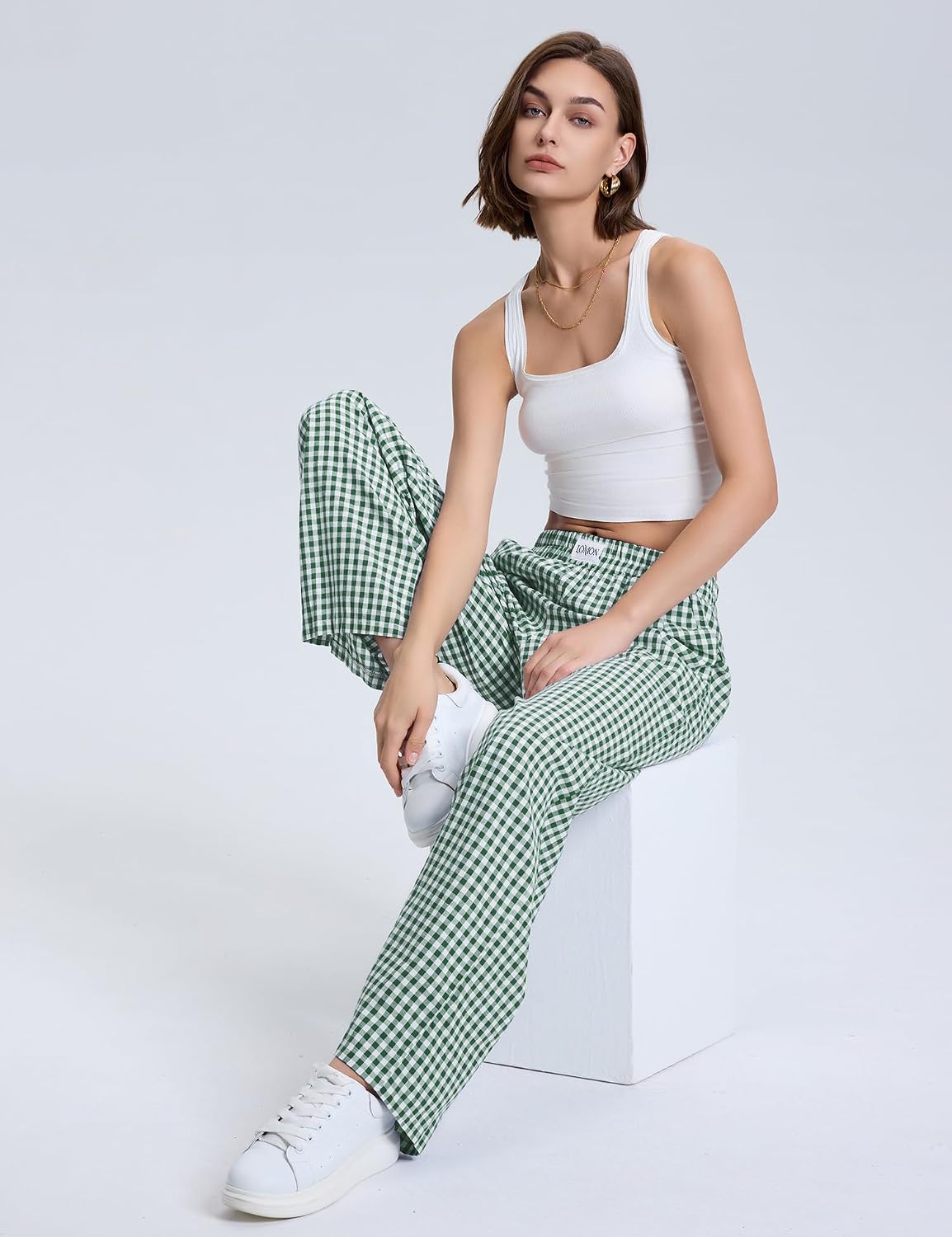 Thumbnail 4 de LOMON Gingham Boxer Pants