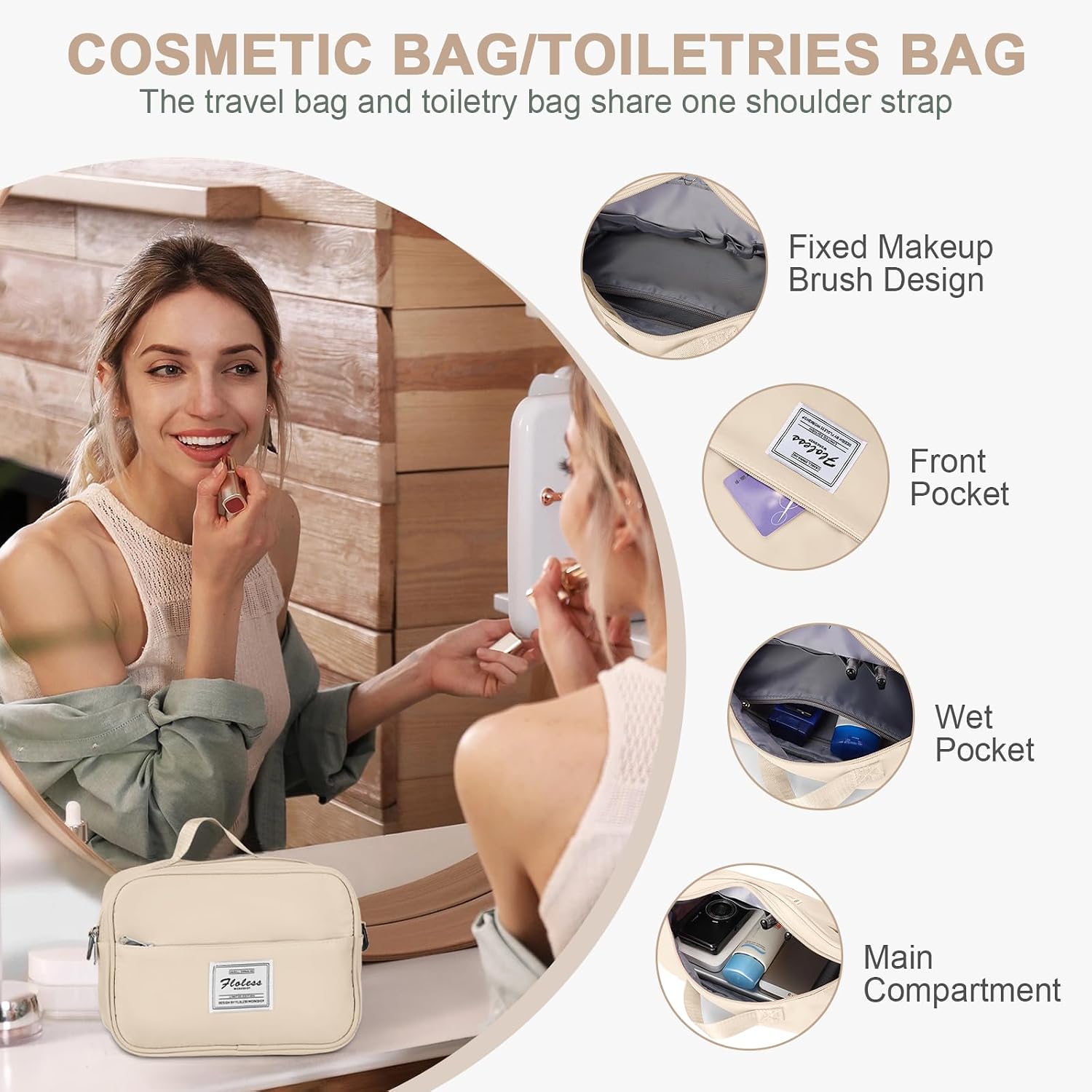 Thumbnail 5 de Ryanair Underseat Cabin Bag 40x30x20cm (Beige-Brown) with Expansion, Wet Pocket and Shoe Compartment