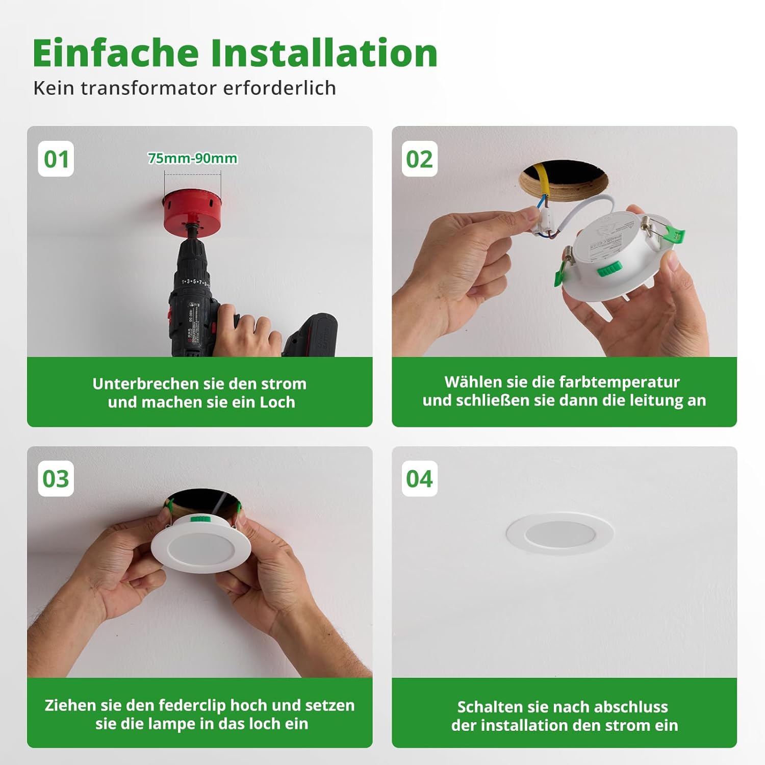 Thumbnail 6 de HOMEOW 20er Set LED-Einbaustrahler 230V 7W – Ultra-flach, IP44, 3 Farbtemperaturen