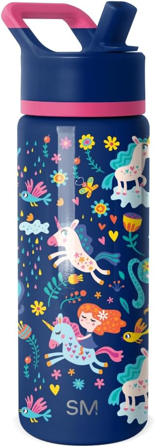 Detalle 2 de Simple Modern Trinkflasche Kinder 530 ml – Green Crocodiles (Summit Sammlung), isotherm, mit Trinkhalm