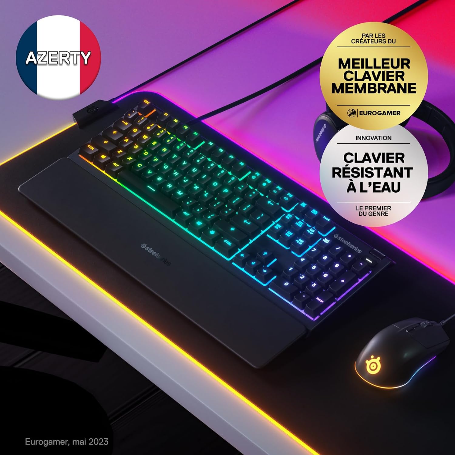 Detalle 2 de SteelSeries Apex 3 Clavier de Gaming AZERTY