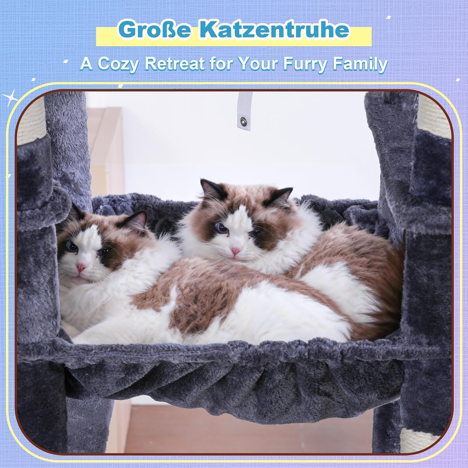 Thumbnail 3 de Hey-brother EMPJ080G kattenboom van 182 cm met sisal, hangmatten en ligplateaus