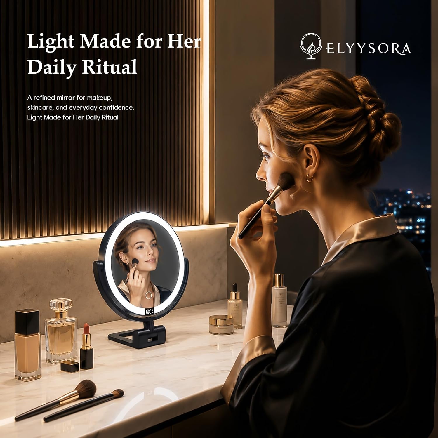 Detalle de ELYYSORA Lighted Makeup Mirror, 1X/30X
