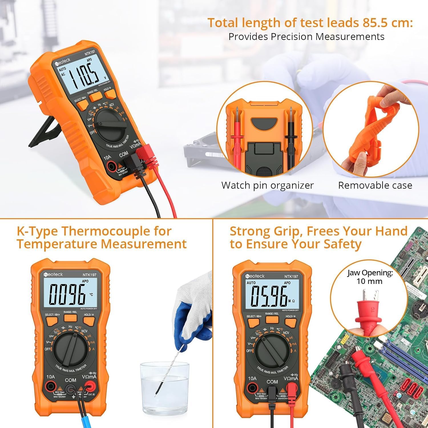Detalle 1 de Neoteck VC746A Digital Multimeter, 2000 Counts, TRMS and NCV
