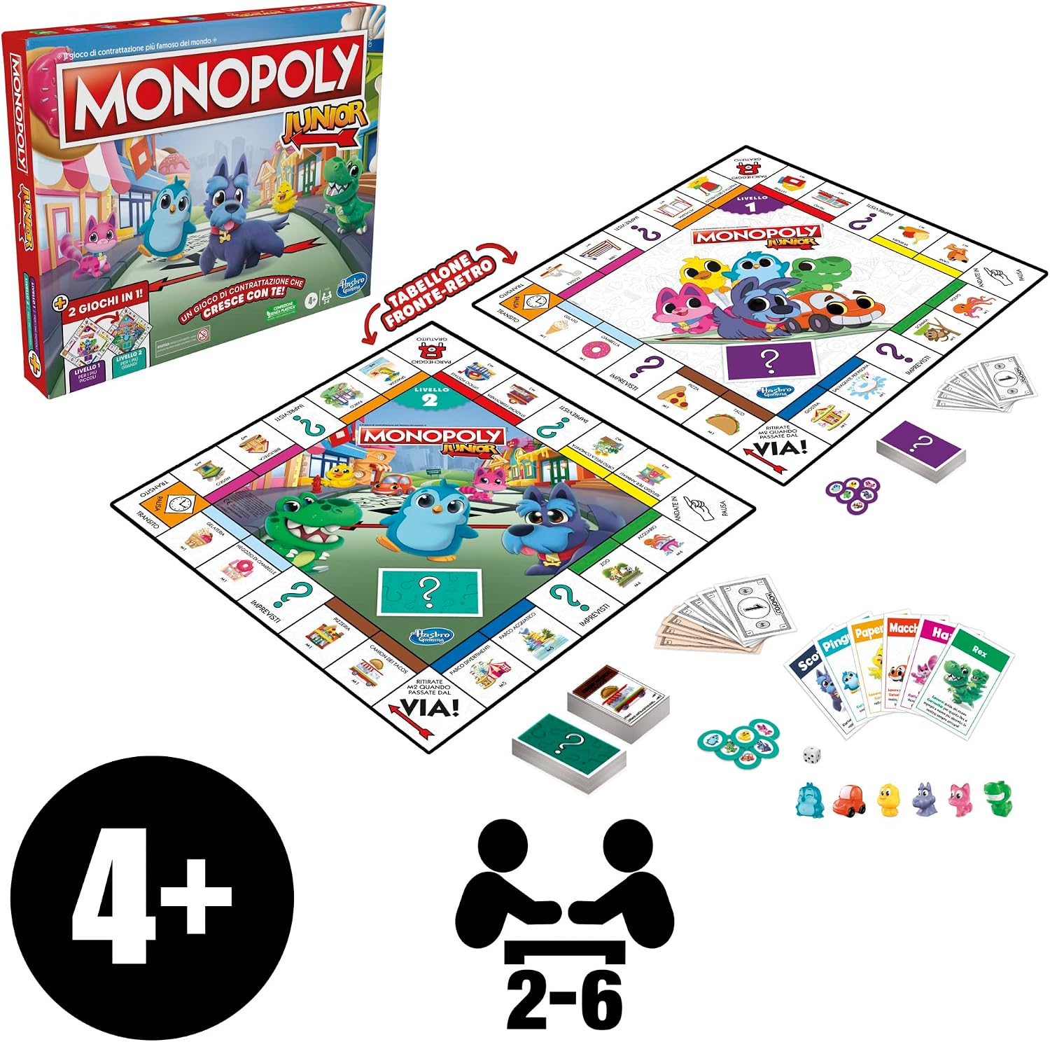 Detalle 2 de Monopoly Junior 2 in 1 per bambini 🎲