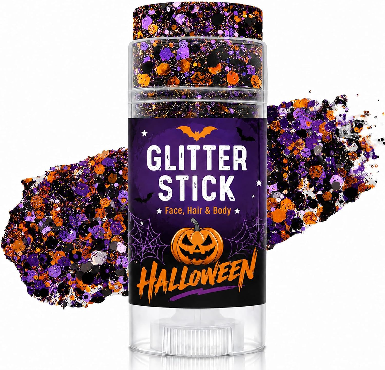 Detalle de Sulily Body Glitter Stick for Face, Hair & Body, Orange, Purple & Black