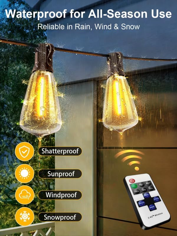 Thumbnail 6 de DREAMLAND ST38 Outdoor LED String Lights, 200 ft, Warm White, Shatterproof Bulbs