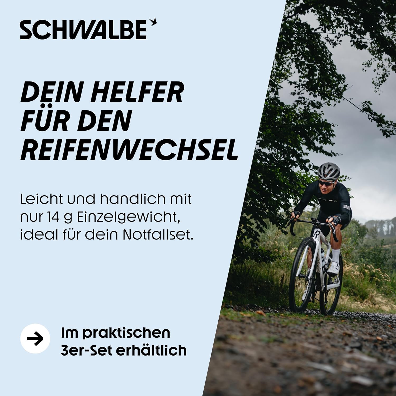Detalle de Schwalbe Reifenheber Fahrrad – Lot de 3 démonte-pneus 3 en 1 avec pince intégrée et clé Valve SV