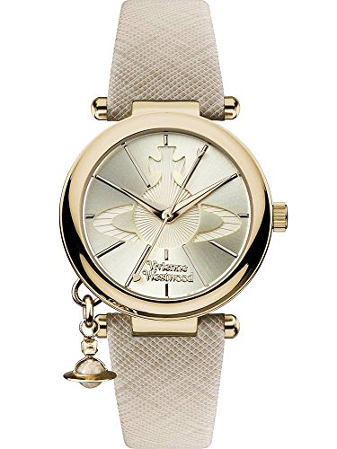 Detalle de Vivienne Westwood ORB Pop Women’s Quartz Watch with Cream Leather Strap