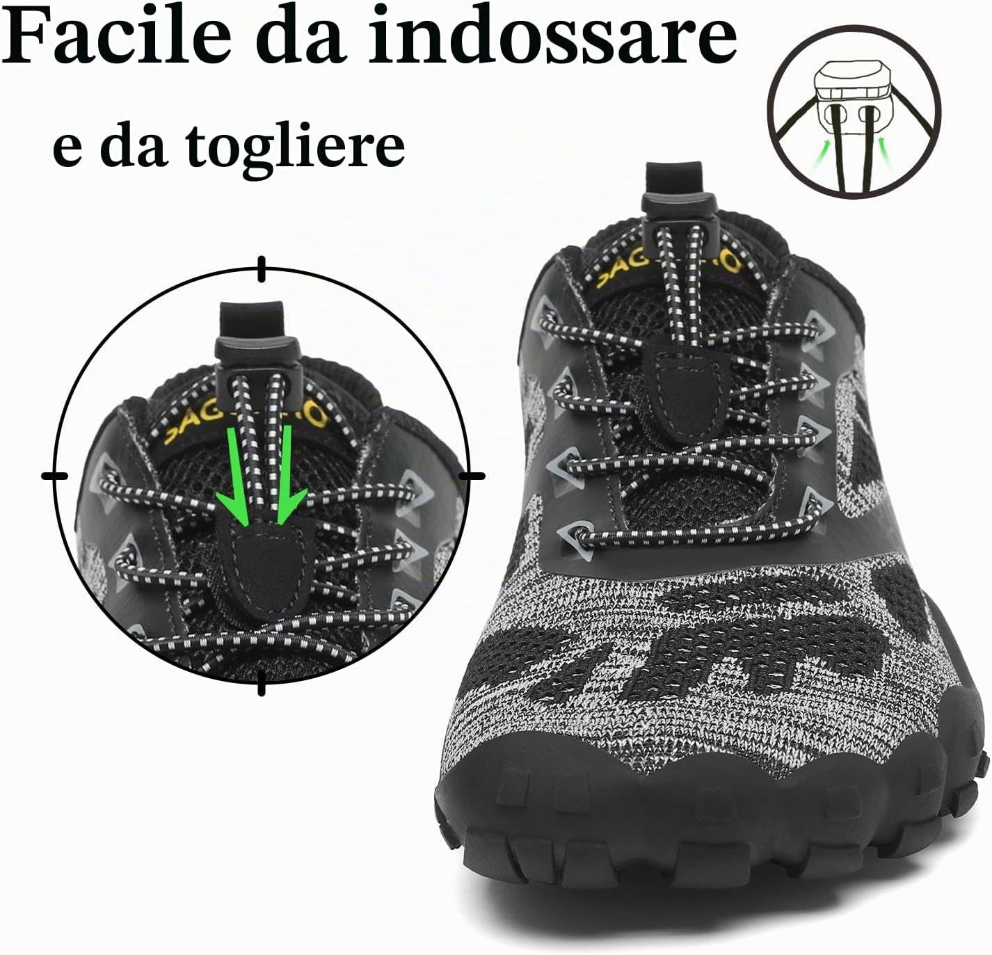 Detalle de SAGUARO Scarpe Barefoot Minimaliste Uomo/Donna – leggerezza, traspirabilità e zero drop per trail e uso quotidiano