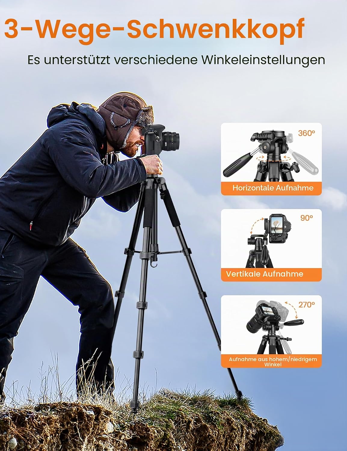 Thumbnail 1 de JOILCAN Kamera Stativ 190 cm für Smartphone