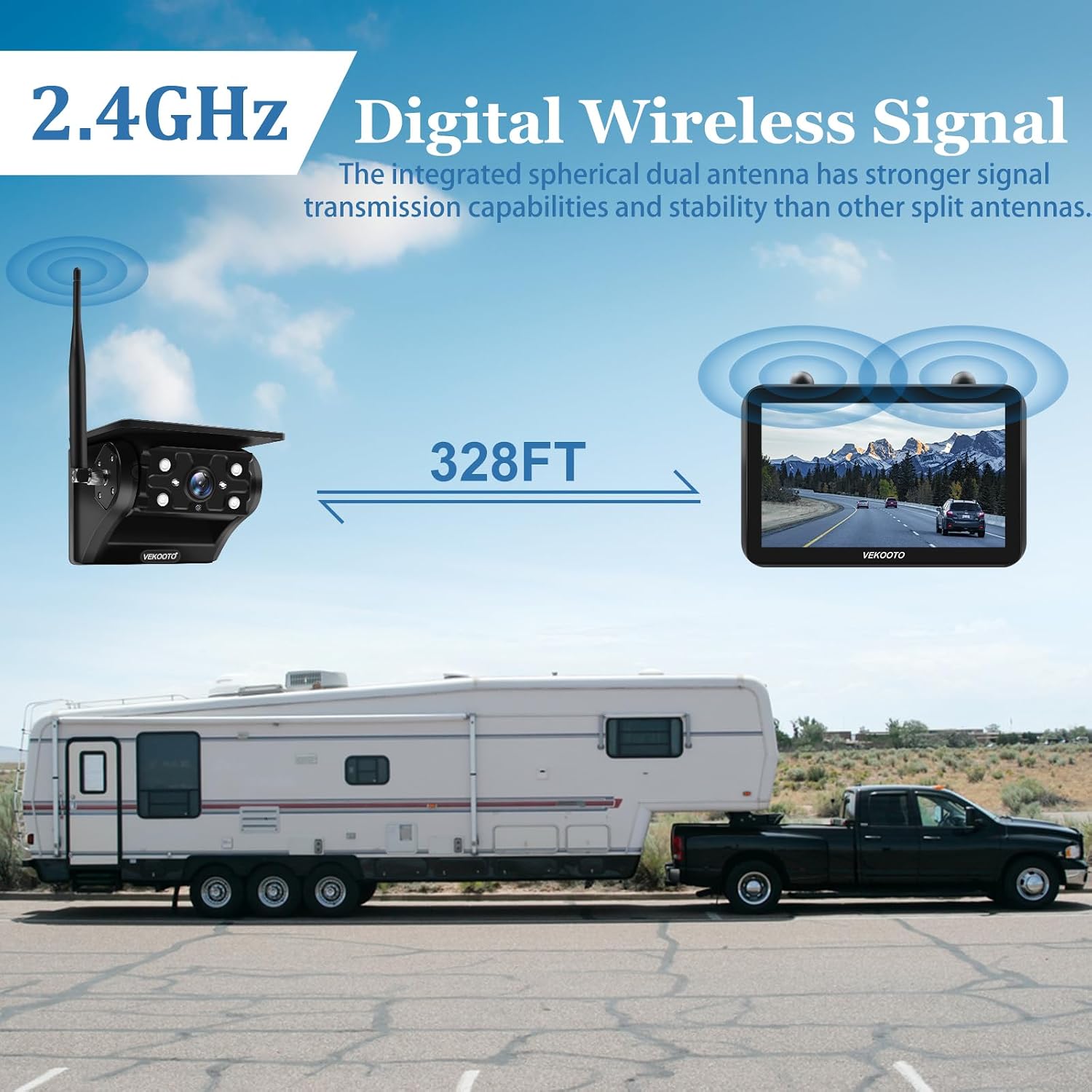 Detalle de VEKOOTO VK7 2 7" IPS Wireless Backup Camera 🚚