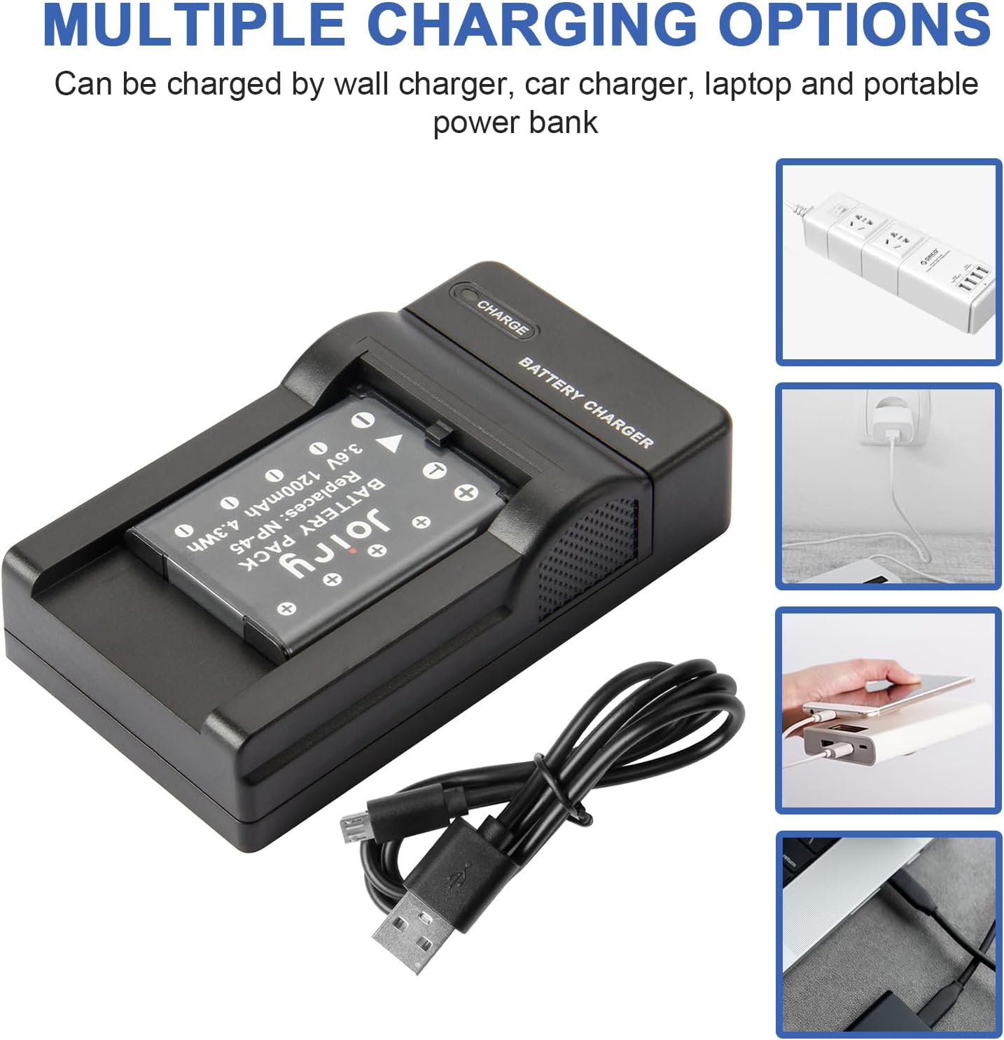 Thumbnail 3 de 2X NP-45 Replacement Battery (NP-45 / NP-45A / NP-45B / NP-45S) for Fujifilm cameras and Instax Mini 90