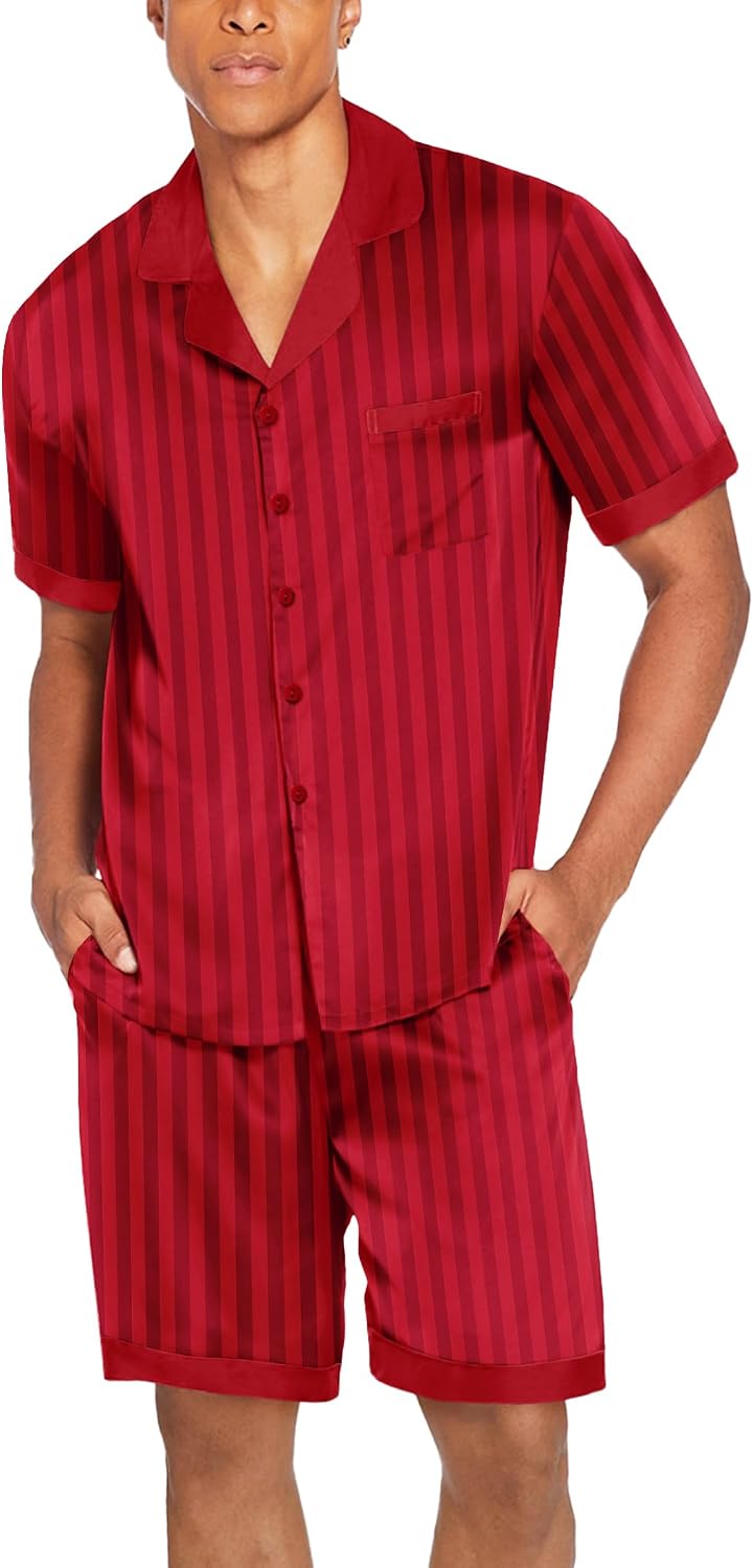 Detalle 2 de Ekouaer Men's Satin Pajama Set