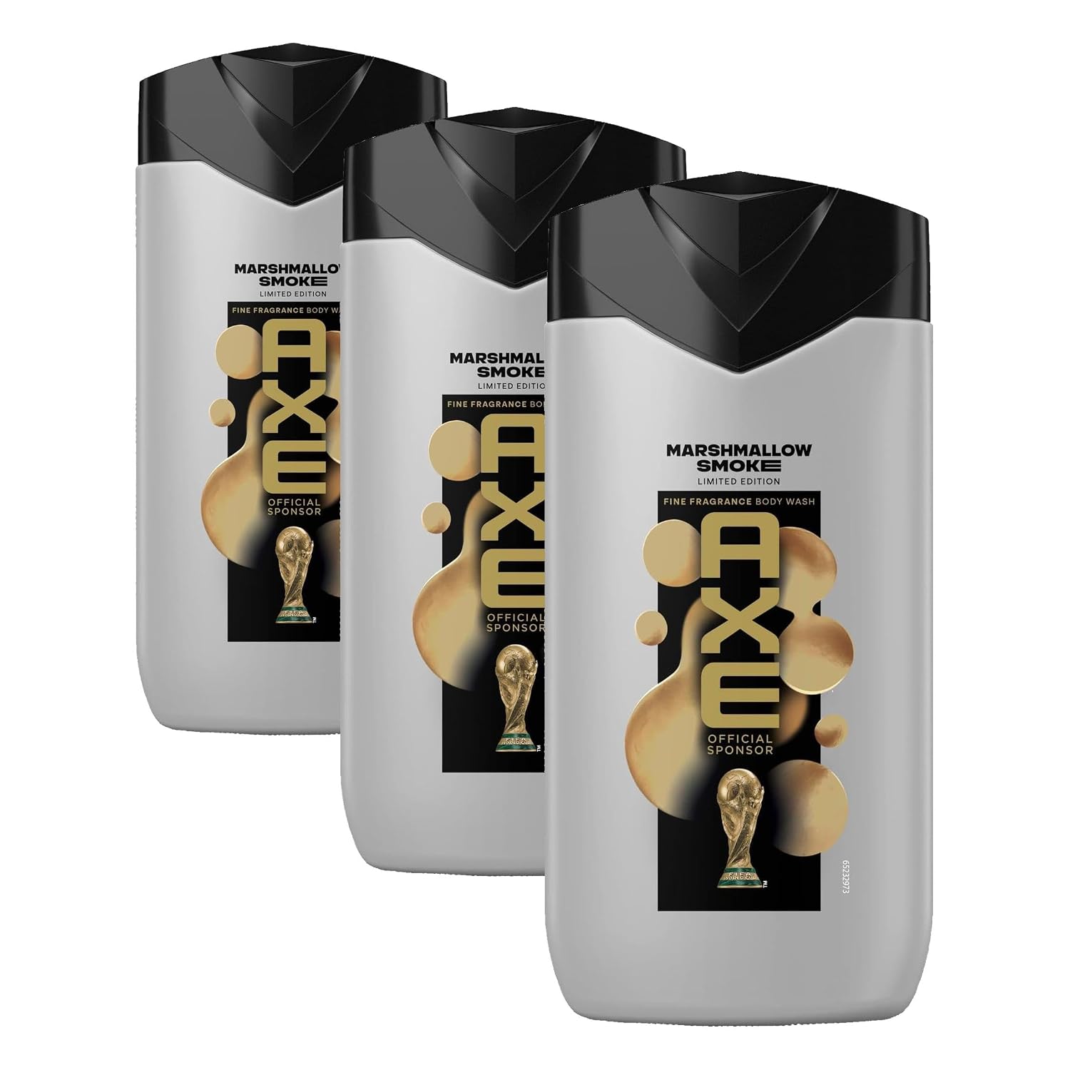 Detalle de AXE Fine Fragrance Duschgel Marshmallow Smoke – 225 ml pro Einheit, Packung mit 3 (Limited Edition Gold Design)