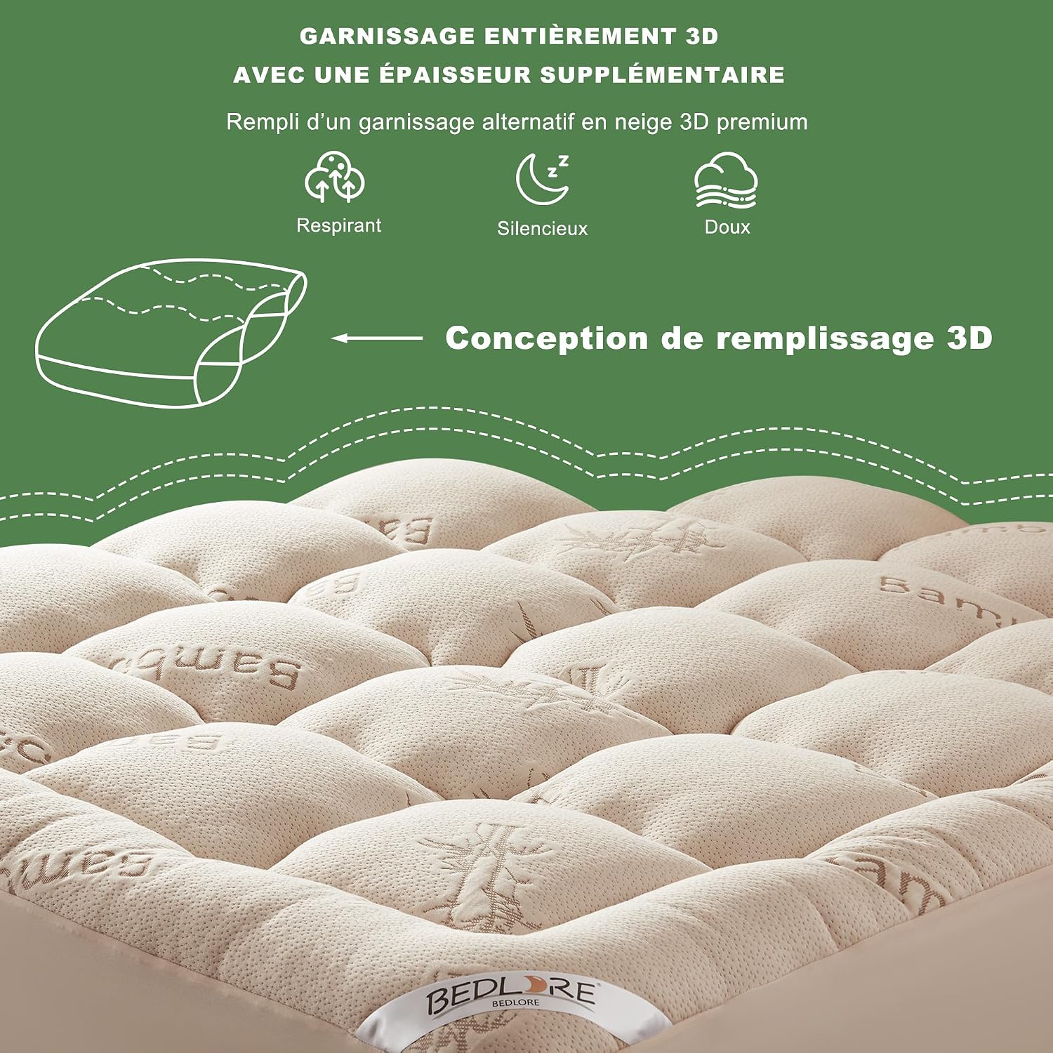 Thumbnail 3 de BEDLORE Matratzentopper 140x200cm