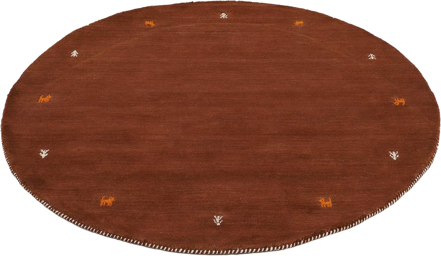 Thumbnail 2 de CarpetFine Alfombra Redonda Gabbeh Uni Marrón Ø 150 cm 🛋