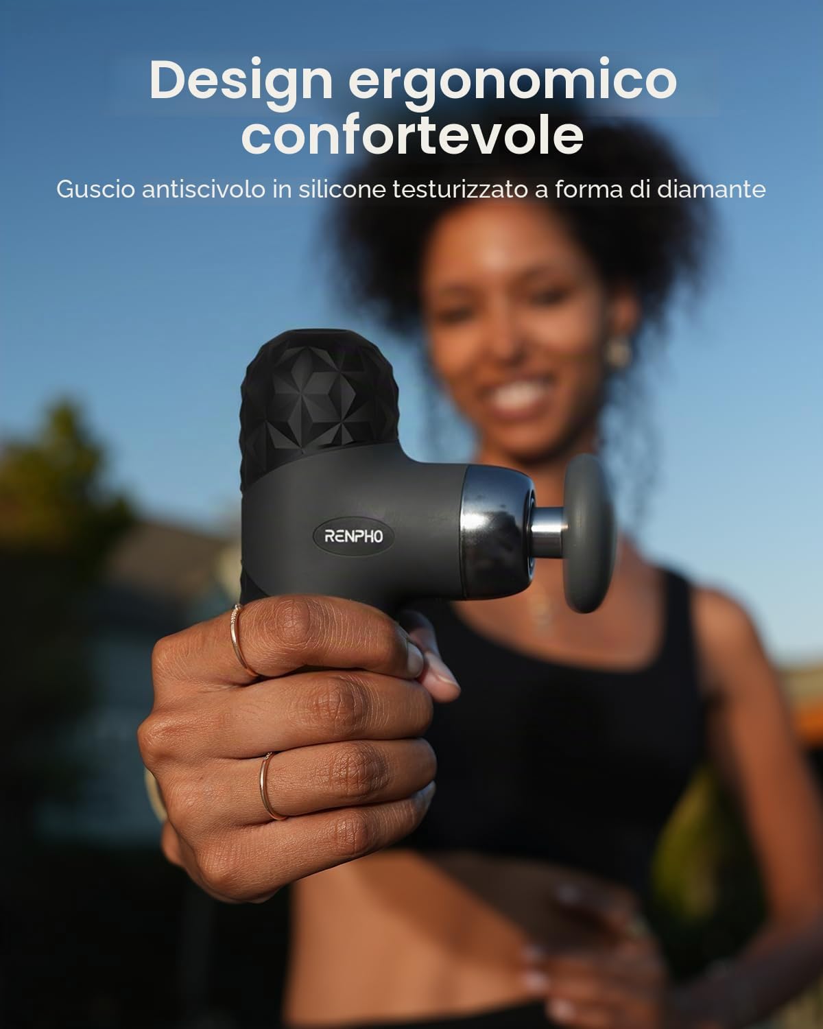 Detalle de RENPHO Mini pistola massaggiante con calore: compatta, silenziosa e versatile per massaggio profondo