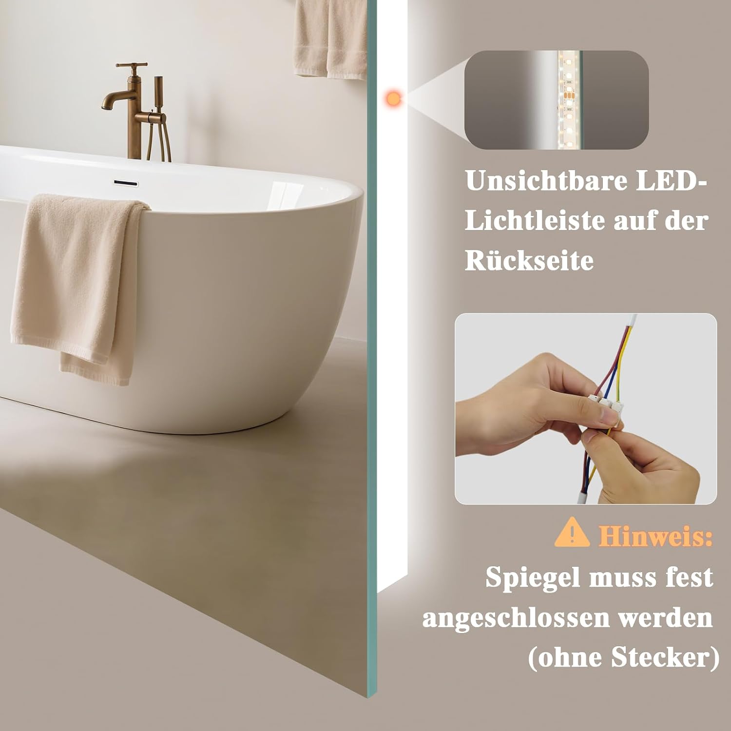Thumbnail 4 de Archaluxe Badspiegel 40x60 cm mit Beleuchtung