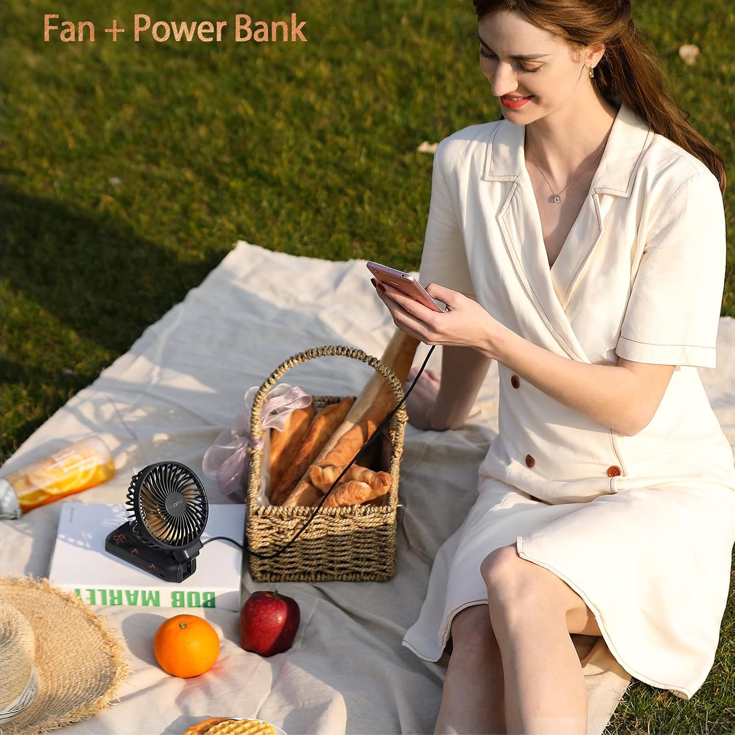 Thumbnail 3 de Funme 9000 Battery Power Bank Hand Fan: A 3-in-1 Foldable Companion for Travel and Outdoor Use