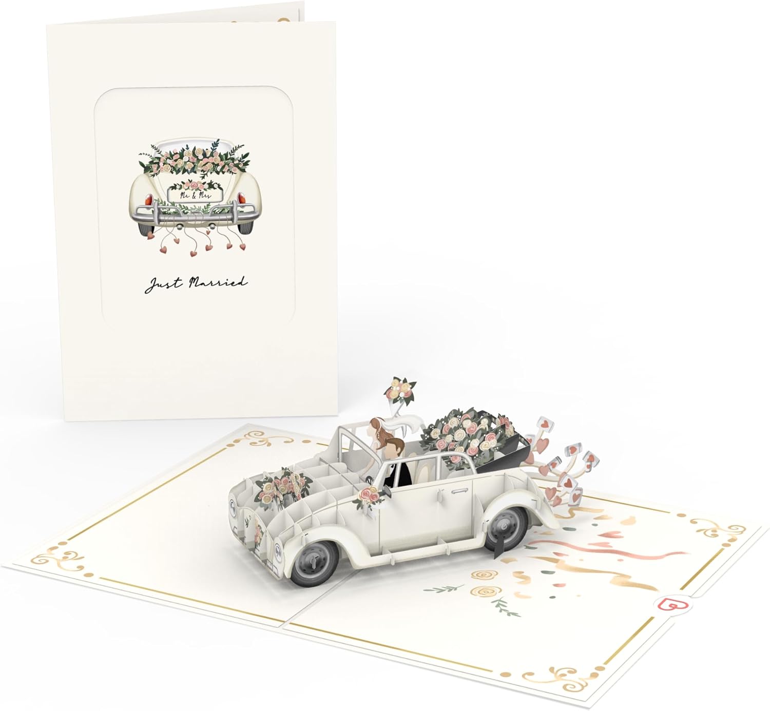 Thumbnail 2 de papercrush® Biglietto pop-up per matrimonio “Just Married” auto vintage 3D, regalo in denaro