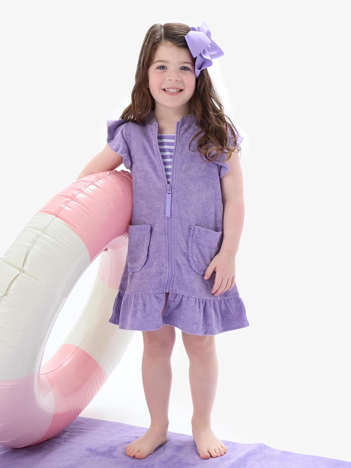 Detalle 1 de RuffleButts Baby Swim Cover-Up in Terry